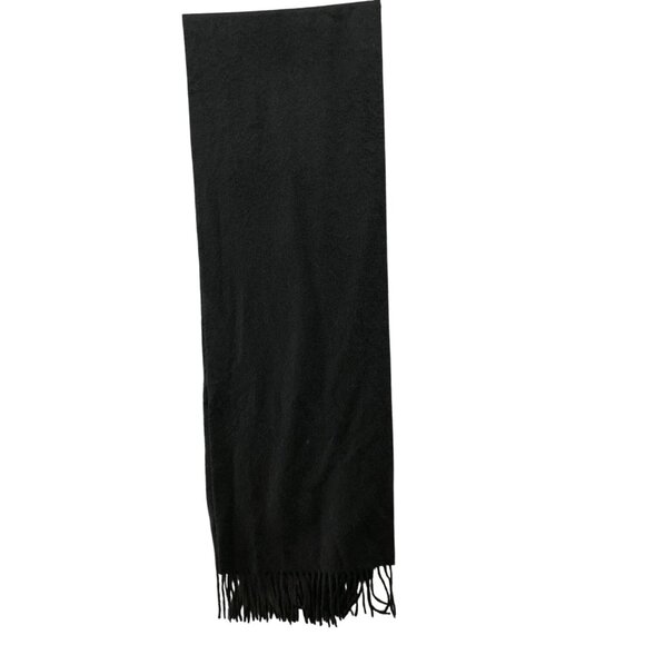 Bloomingdales Mens 100% Cashmere Fringe Scarf Black Rectangle - Picture 1 of 10